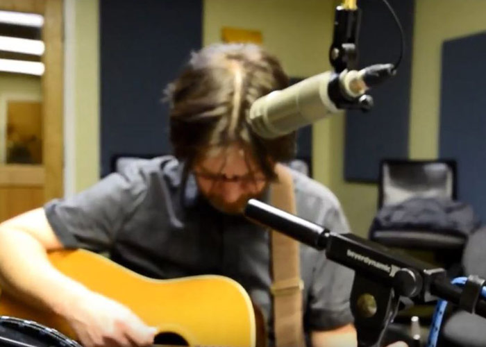 Wes Collins playing in a studio